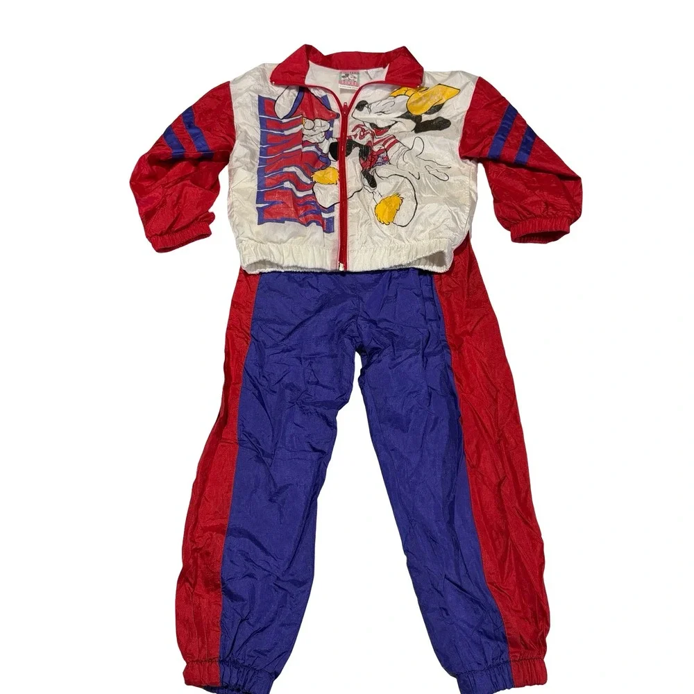 Vintage Disney Mickey Mouse‎ Tracksuit Size 6 Windbreaker 2 Piece Set 90s